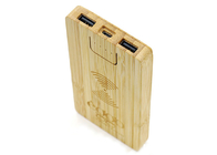 Bamboo Wooden Wireless Power Bank Polymer Double U 8000mAh Big Capacity Fast Charger